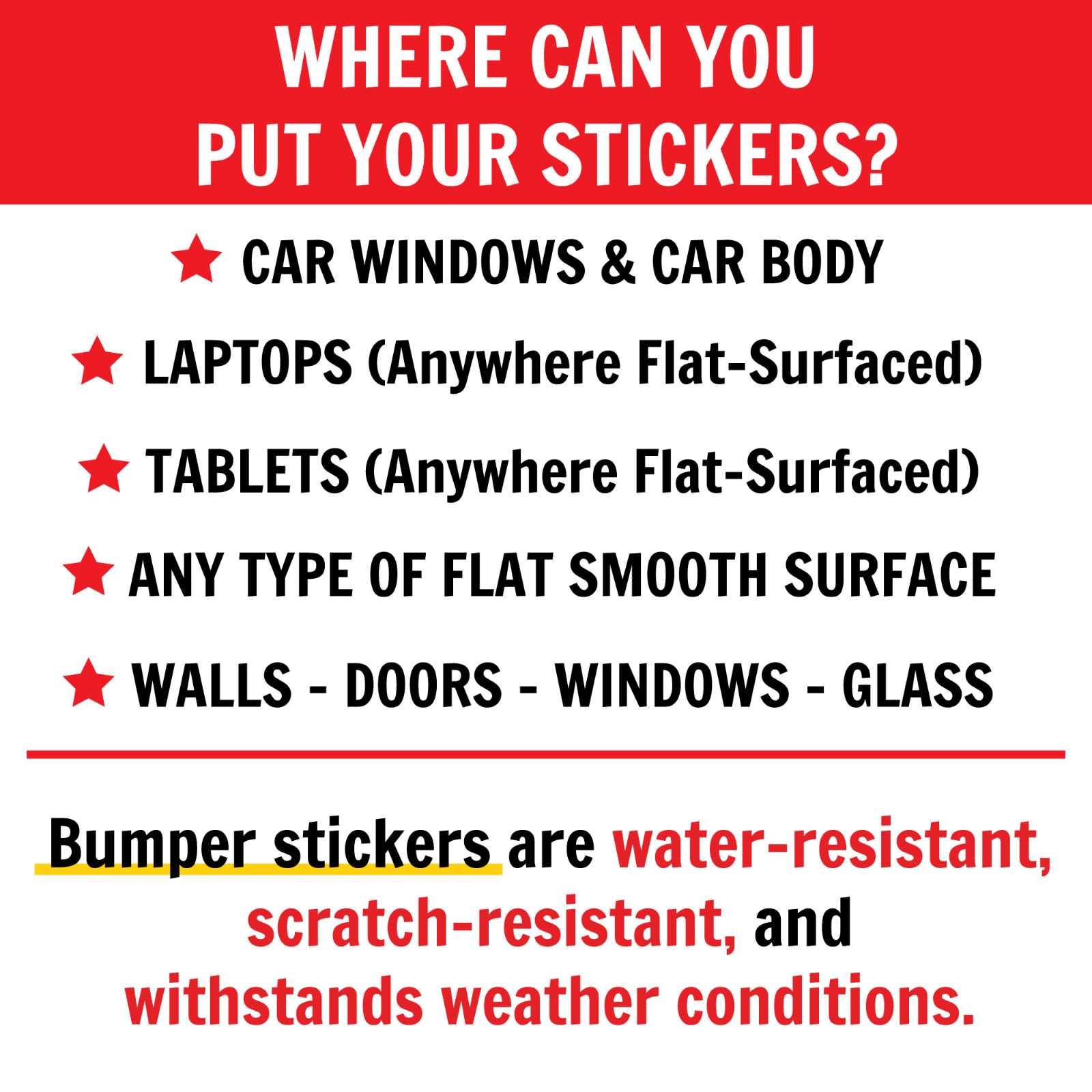 Black and White – Custom Bumper Sticker Say Anything You Want! Magnet or Sticker