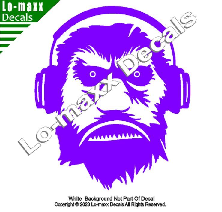 Bigfoot With Headphones Custom Graphic Design Original Die Cut Vinyl Decal