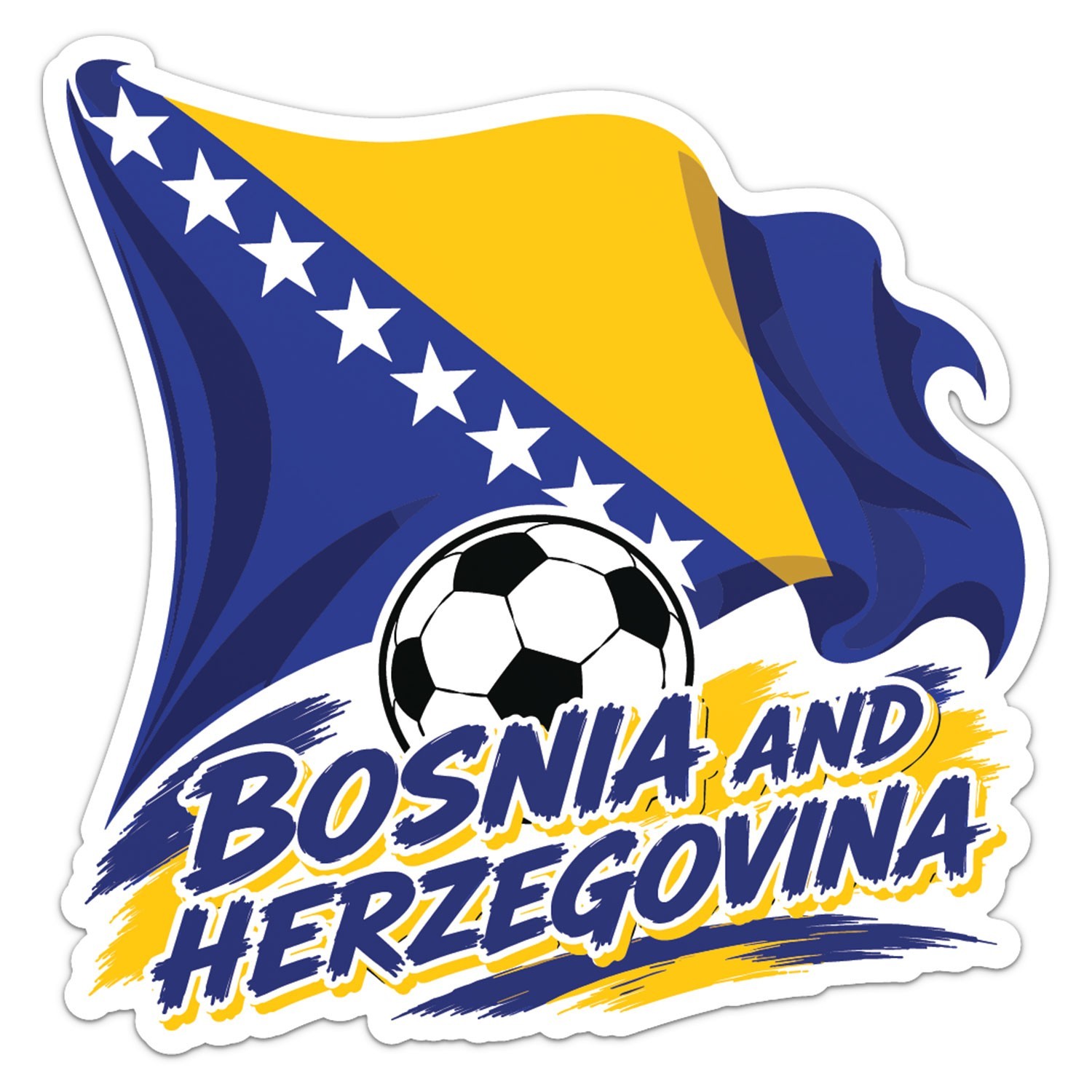 Bosnia And Herzegovina Flag Football Soccer World Cup Sticker Car Vinyl Decal