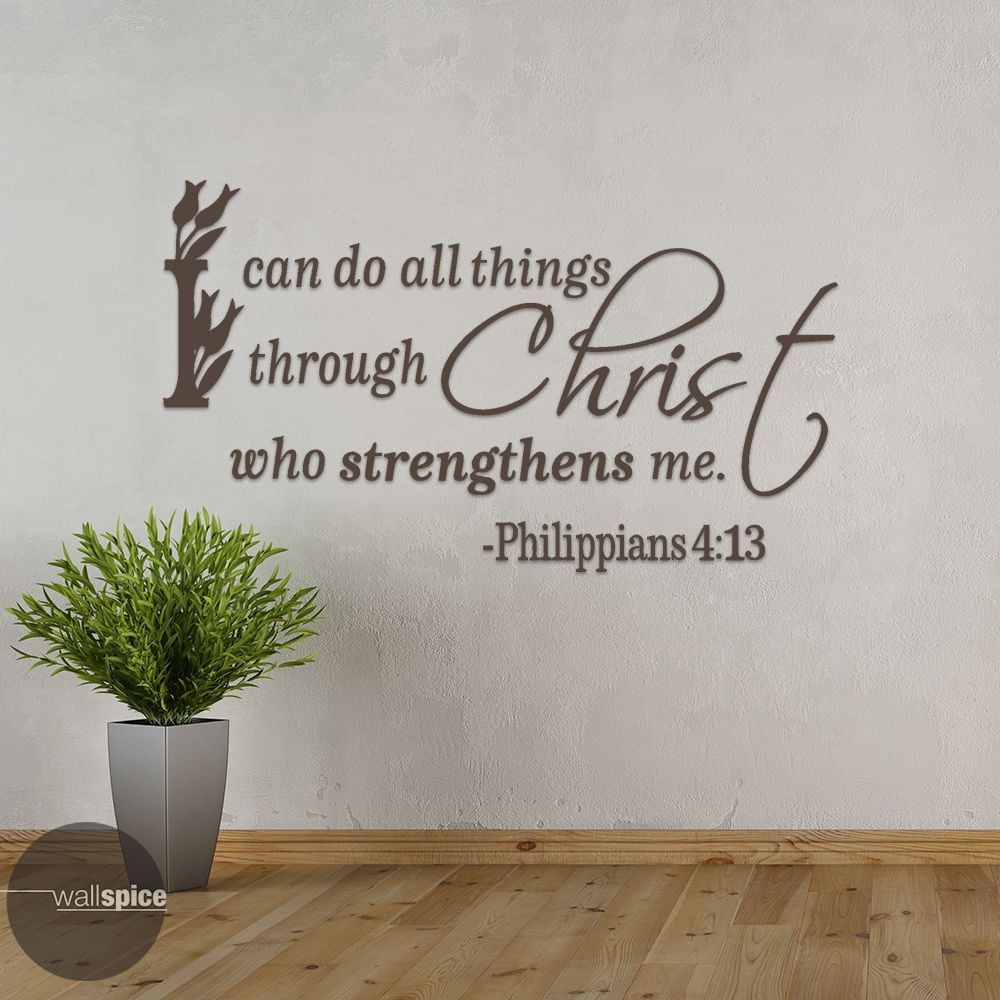 Philippians 4:13 I Can Do All Things Through Christ Vinyl Wall Decal Sticker