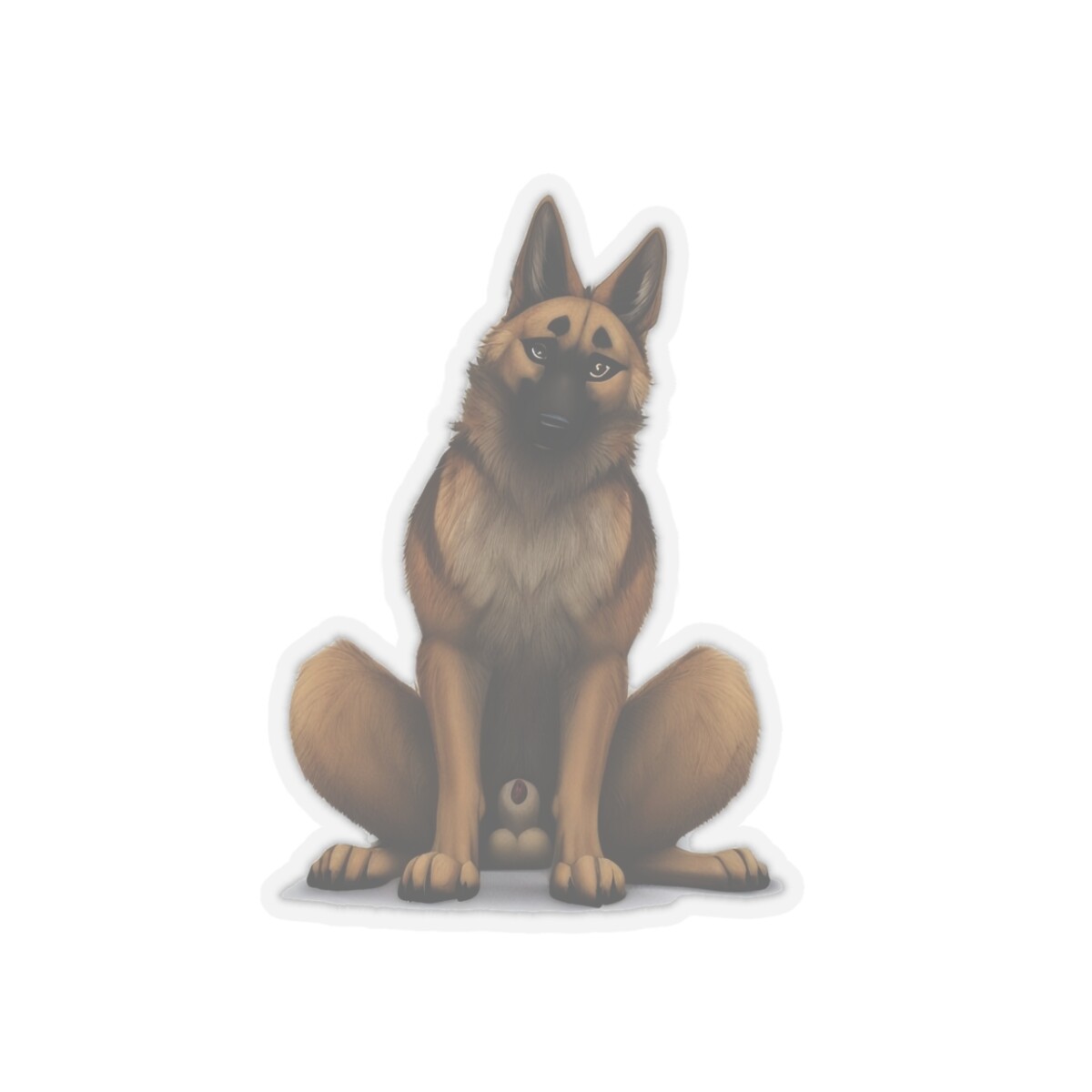 German Shepherd Cartoon Kiss-Cut Stickers, Cute Dog Art Digital Design
