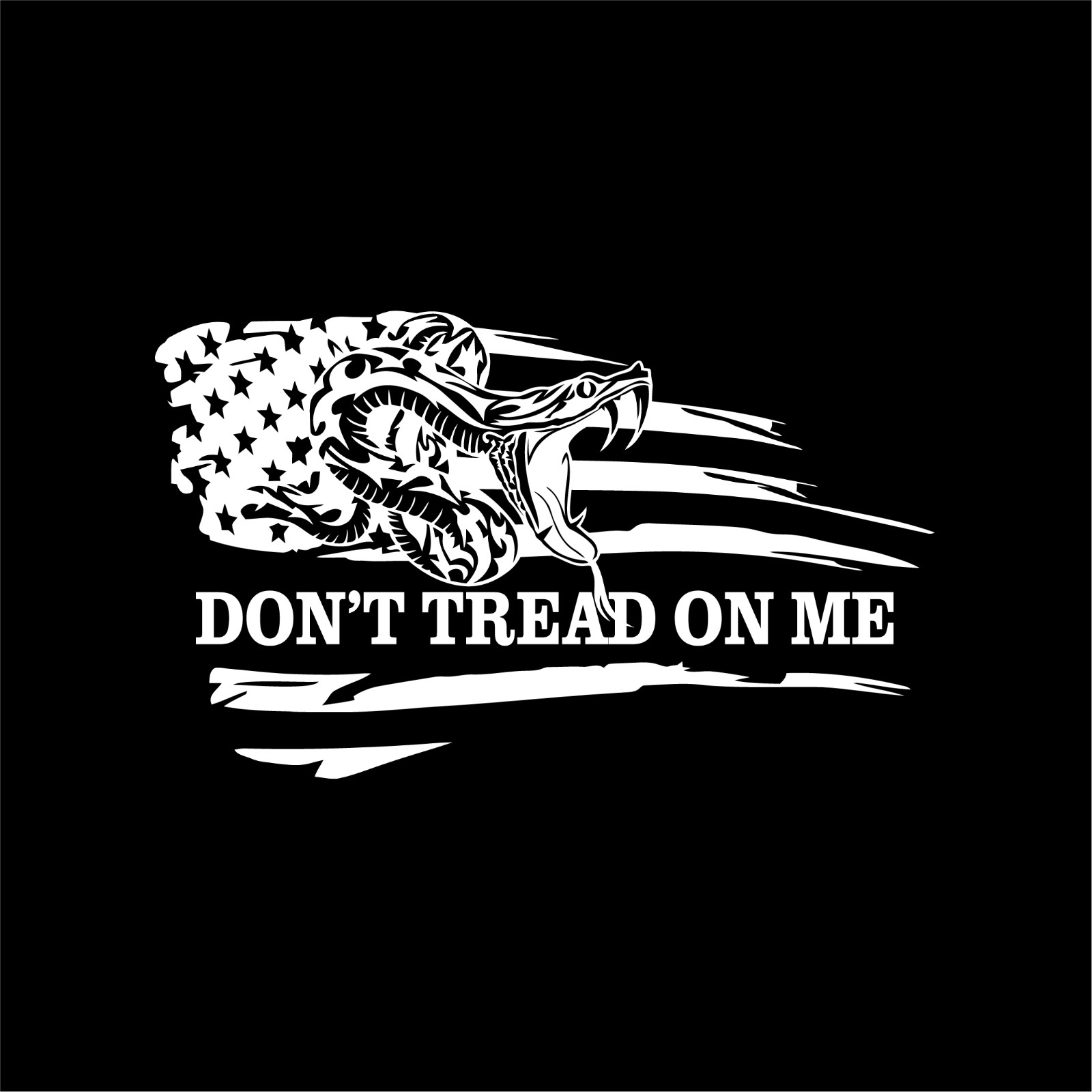 American USA Distressed Flag Don't Tread On Me Snake Die Cut Decal
