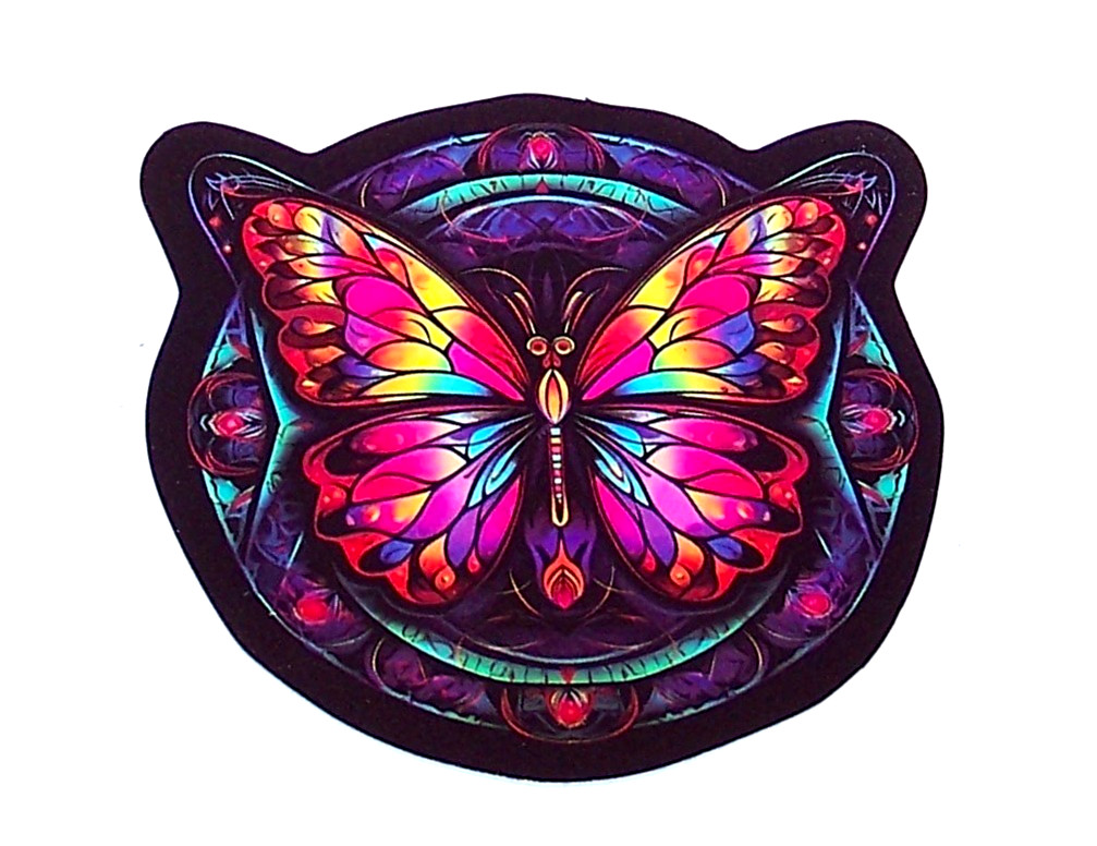 STAINED GLASS – Die Cut Sticker Decal Stained Glass Butterfly