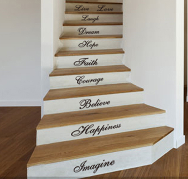 10 Words Wall Quotes Art Vinyl Stickers, Home DIY Wall, Stairs Art -HIGH QUALITY