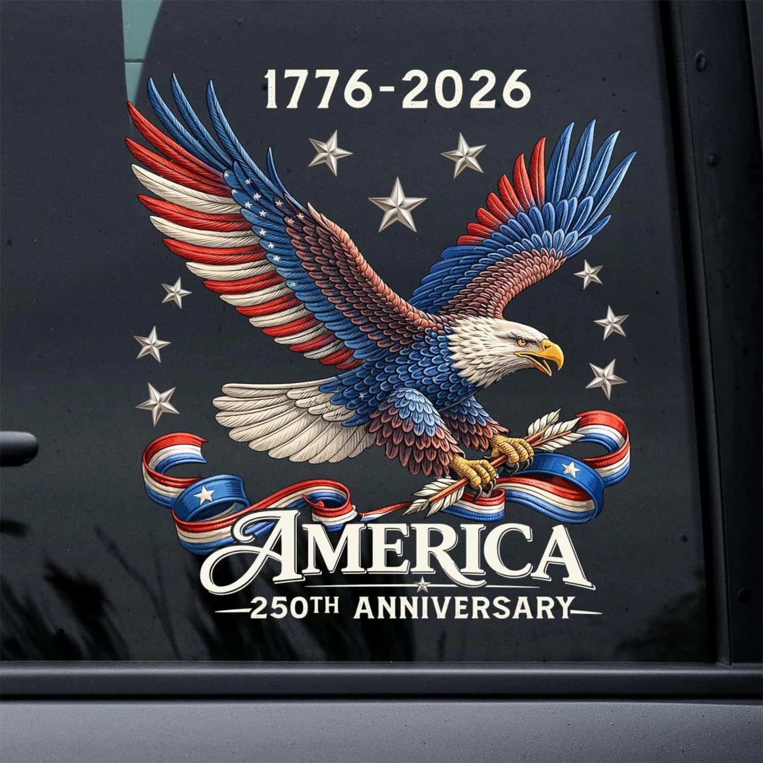 2Pcs 250th Anniversary USA Car Decal Sticker, America 250 Merchandise Vinyl Deca