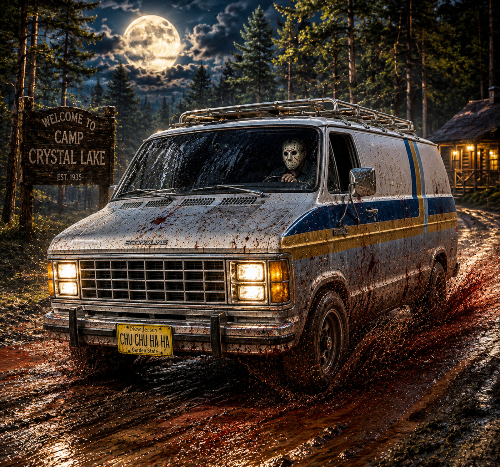 4 in Jason Voorhees Rides Van Friday the 13th Part 3 Vehicles sticker decal