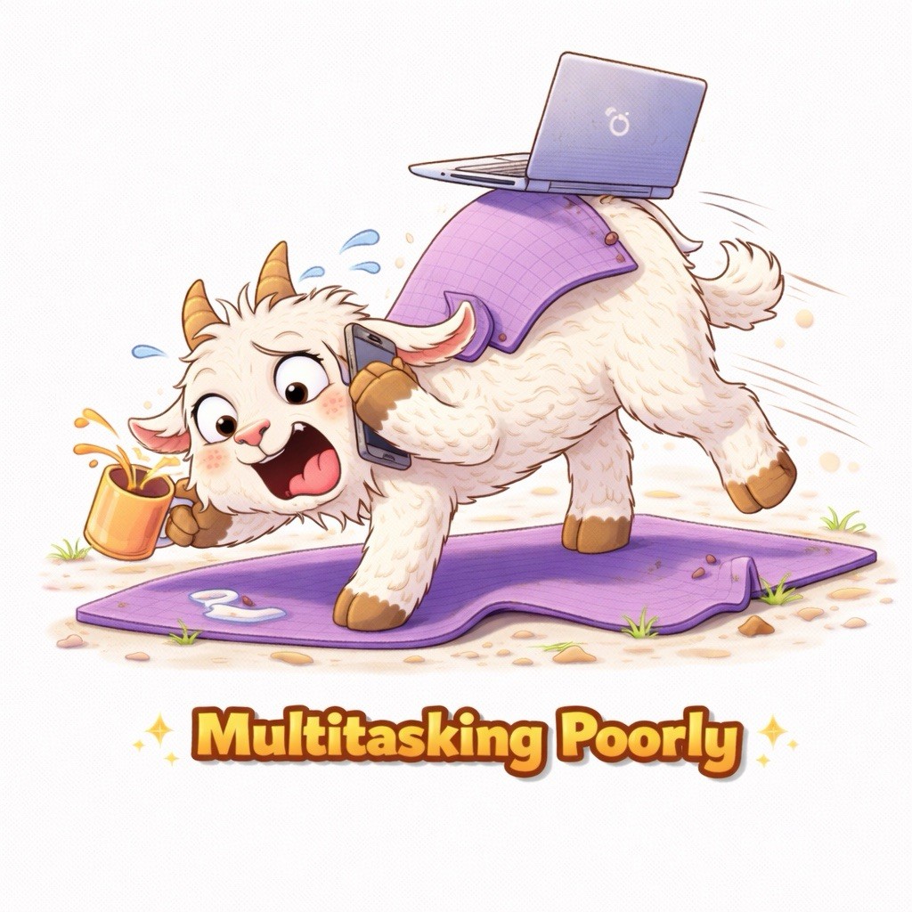 Funny Goat Yoga Sticker Set 12 Pack Cute Meme Relatable Humor with Bonus