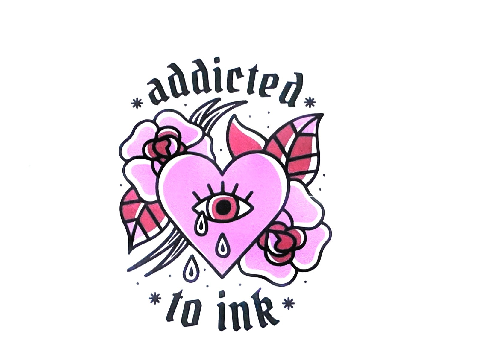 Addicted To Ink Sticker Tattoo Vintage Vinyl Decal Laptop Tablet Tumbler Journal