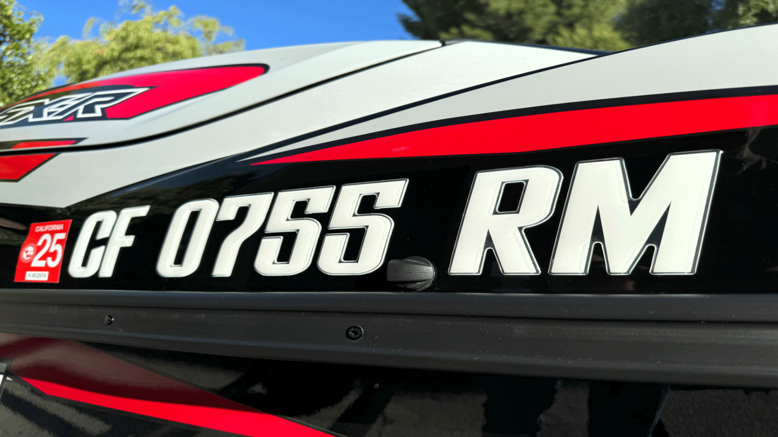 White Raised Domed Registration Numbers for Boat & Jet Ski