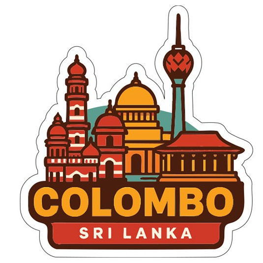Colombo Sri Lanka Sticker Decal Vinyl Die-Cut City Skyline Landmark Design