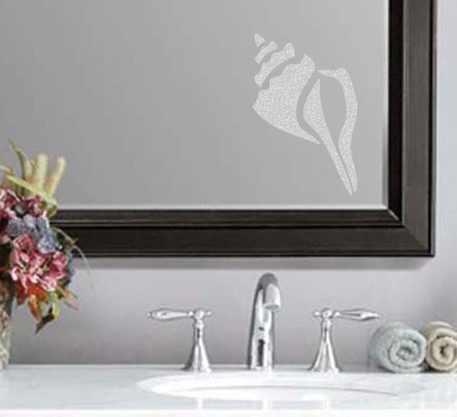 Seashell Frosted Etched Glass Vinyl Sticker Decal 3"-5"h Beach Summer Shell