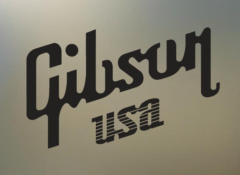 (2) 8" GIBSON USA guitar vinyl Decal sticker any size color surface car S494