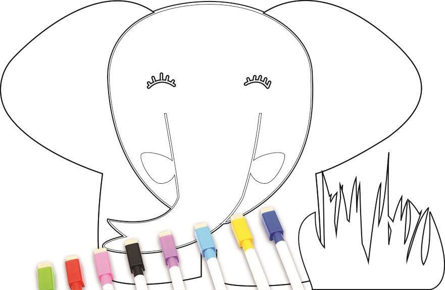 Elephant Dry Erase Erasable Whiteboard Drawing Decal WALL STICKER Kids CC040