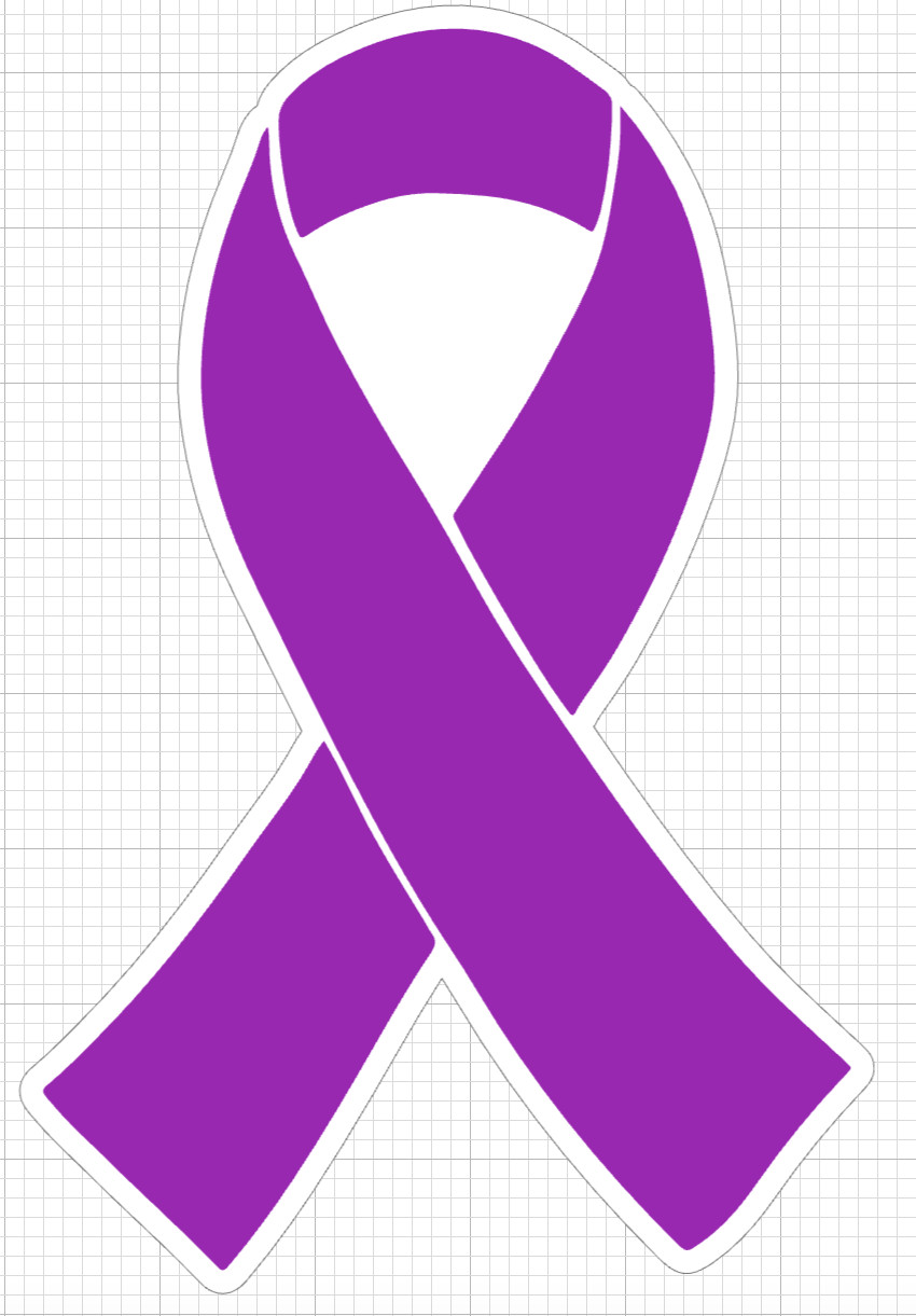 Cancer Awareness Ribbon Waterproof Vinyl Sticker Multiple Sizes, Colors