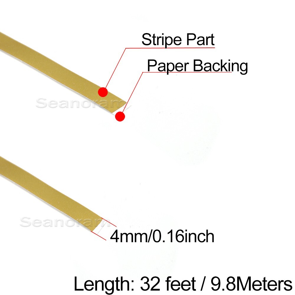1/6" 4mm Matte Gold DIY Home Shop Bar Pinstriping Pin Stripe Line Decal Sticker