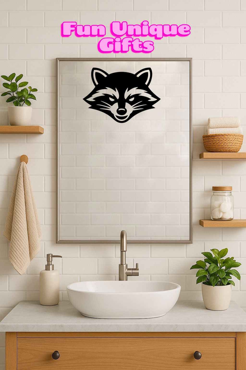 Raccoon Face Vinyl Decal Sticker -Multiple Colors & Sizes- SHIPS FREE!
