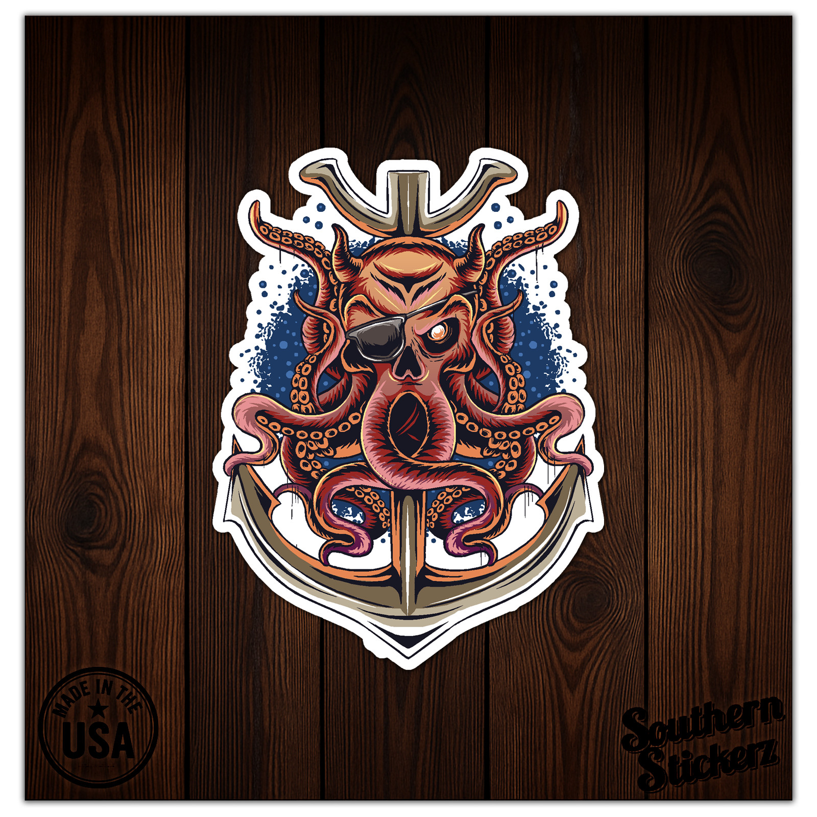 Octopus Pirate Anchor – Vinyl Decal Sticker – Car Window Laptop – ebn7955