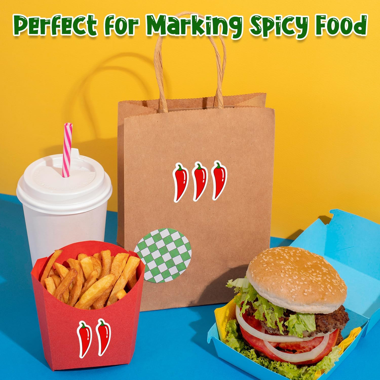 600Pcs Chili Stickers, Spicy Stickers for Kids Self Adhesive Peel and Stick, Red