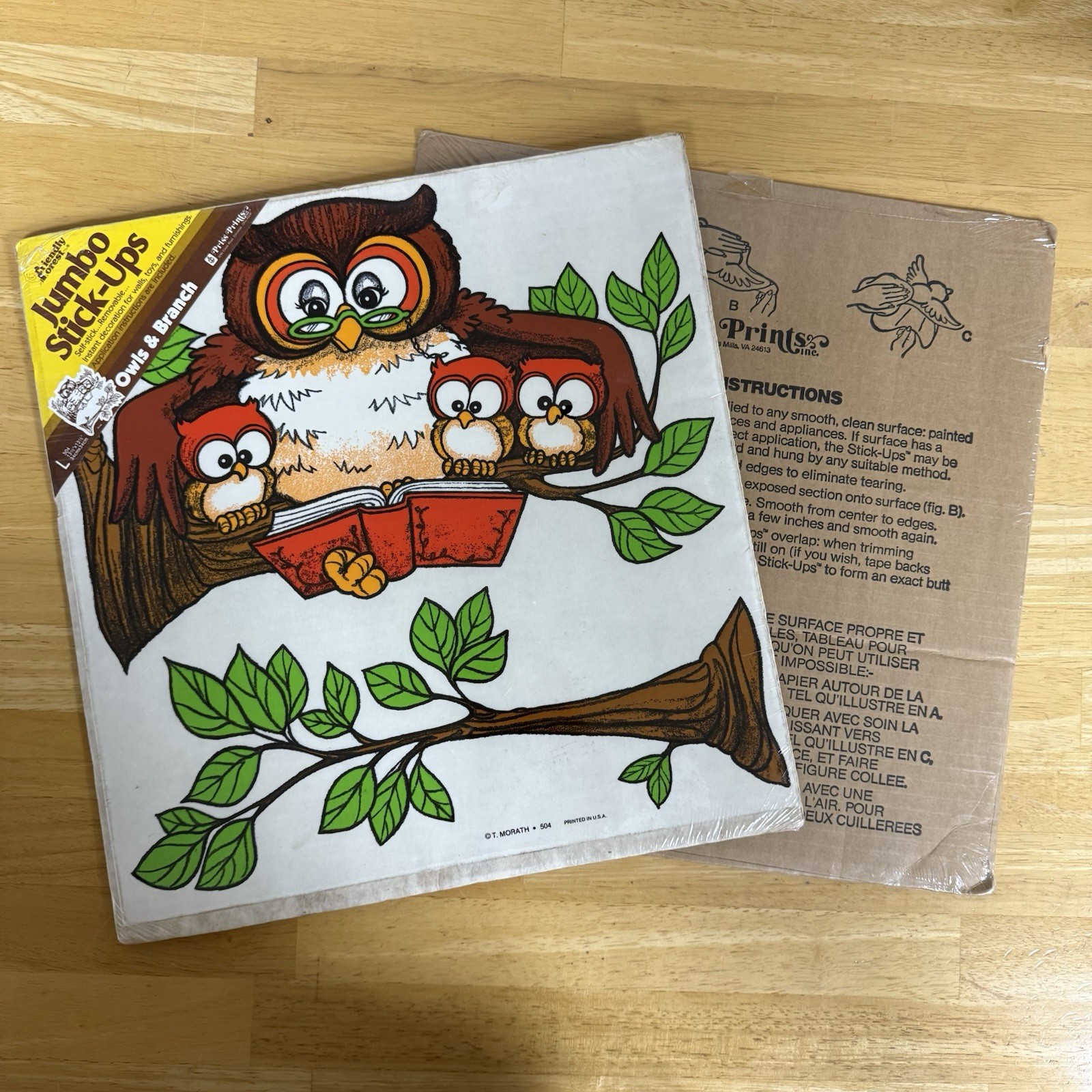 1980s Owls Priss Prints Room Decoration Wall Decals Vintage Retro Classroom Play