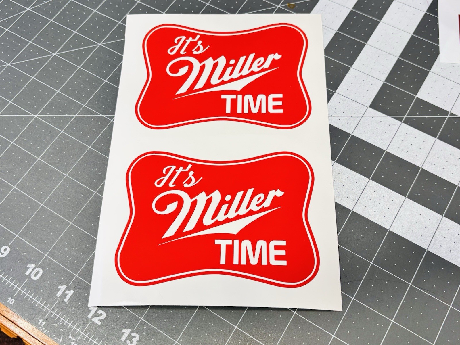 Custom Miller Time Beer Die Cut Vinyl Decal For White/Gold Surfaces/Signs/Glass