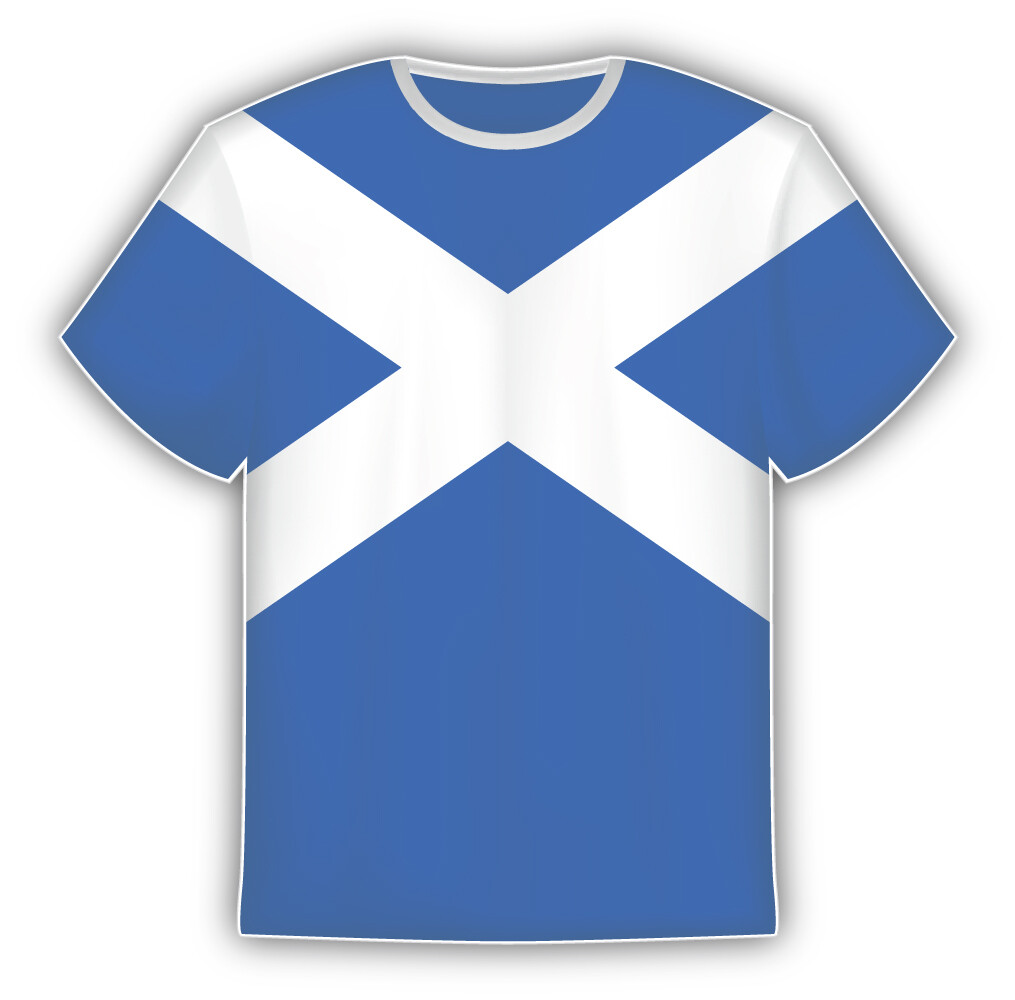 Scotland Flag Sticker In The Form Of T Shirt Vinyl Sticker Decal