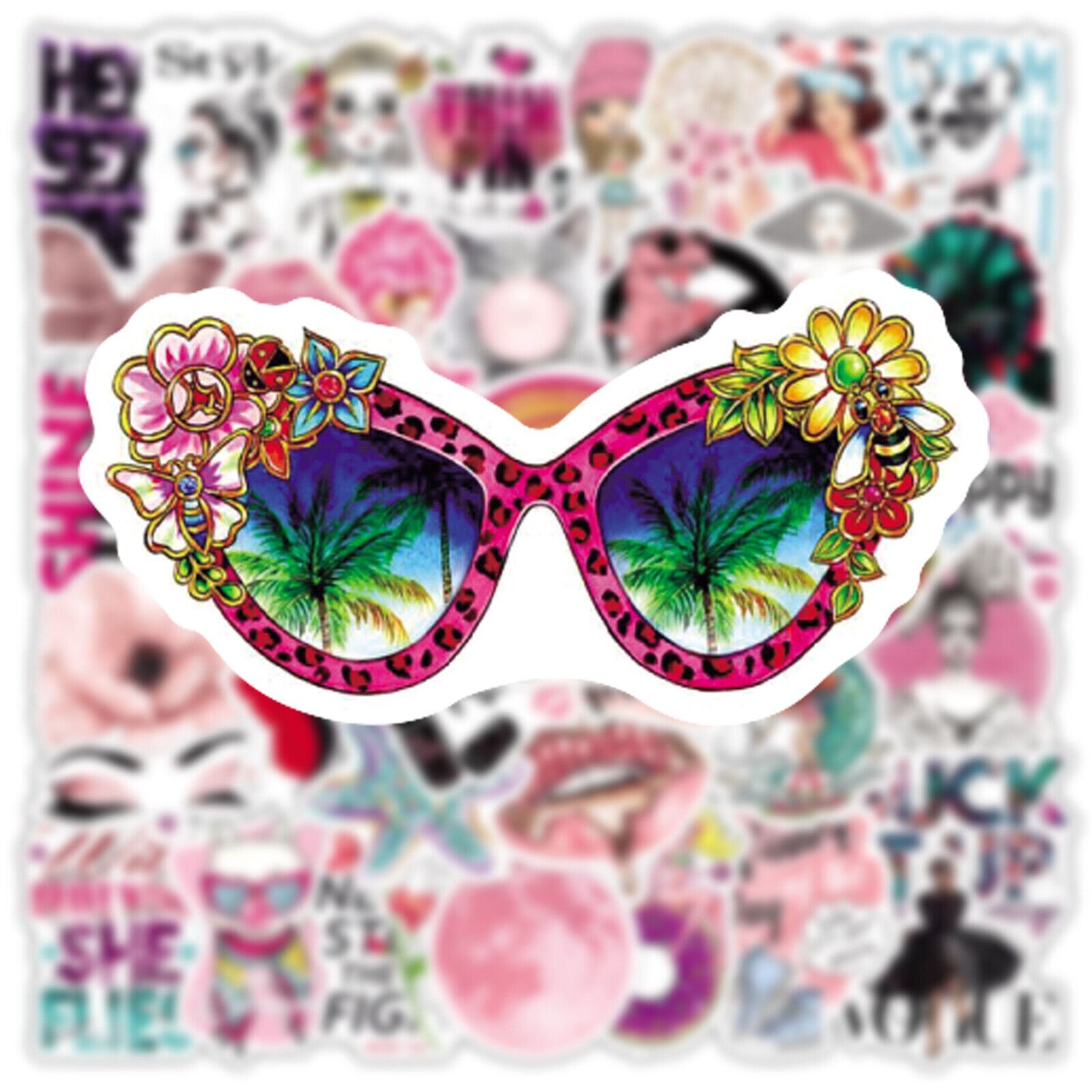 FASHION VOGUE Aesthetic VINYL Stickers~Water Bottle Waterproof Pink Decals