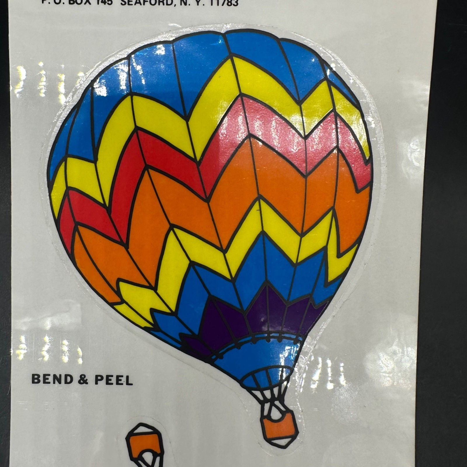 Vintage Rainbow Hot Air Balloon Decals 1989 Decorcal USA Stickers Bend & Peel