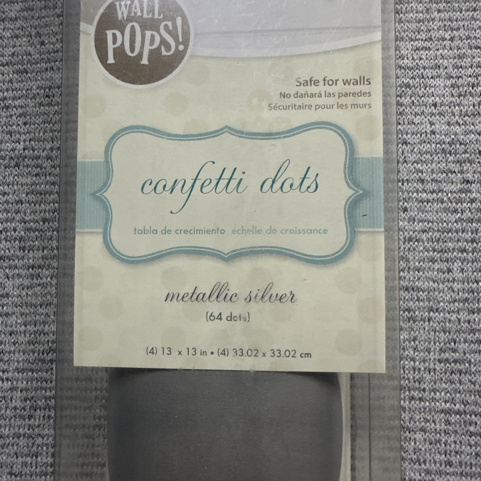 Wall Pops Metallic Silver Confetti Dots Peel, Stick + Move. 64 Dots
