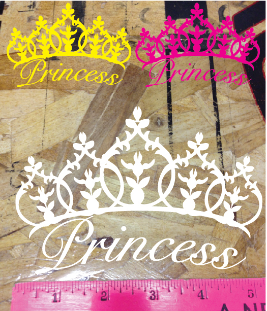 Cute Princess Tiara Girl Vinyl Wall Window Car Truck Decal Sticker