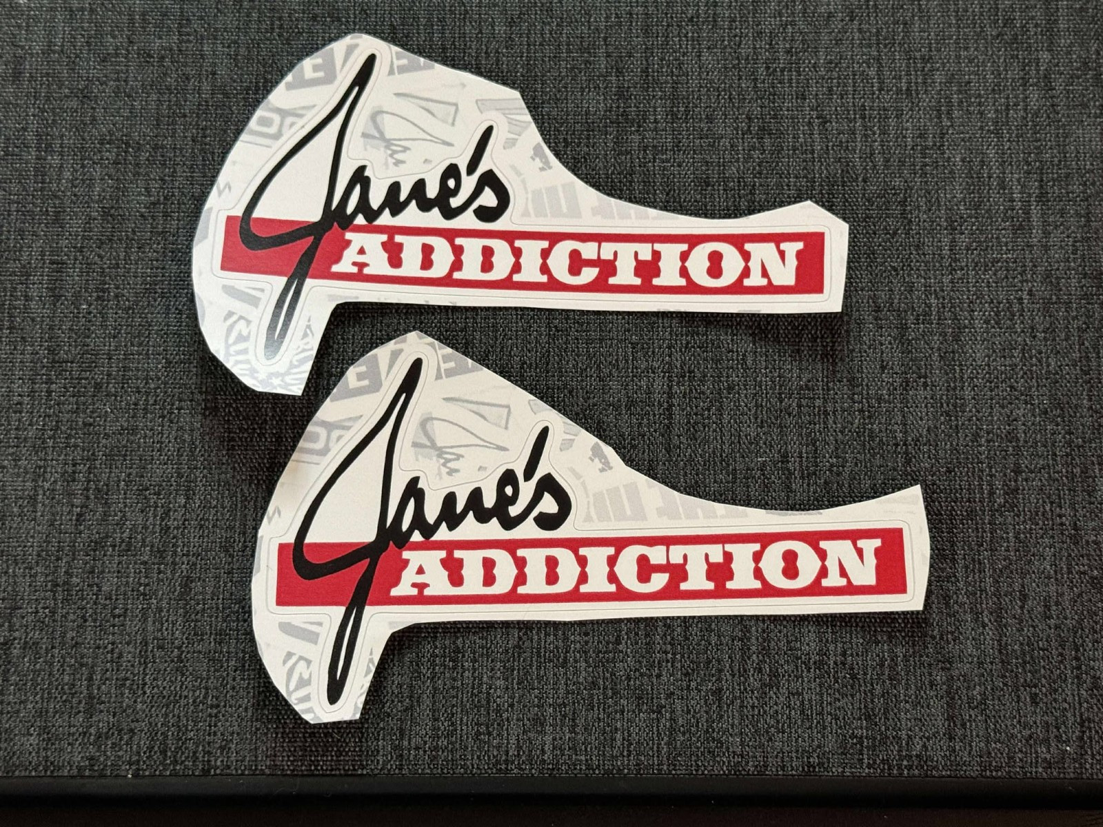 Lot (2) JANE'S ADDICTION 2 1/4" x 4 5/8" Band Logo STICKERS FAST! FREE SHIP!