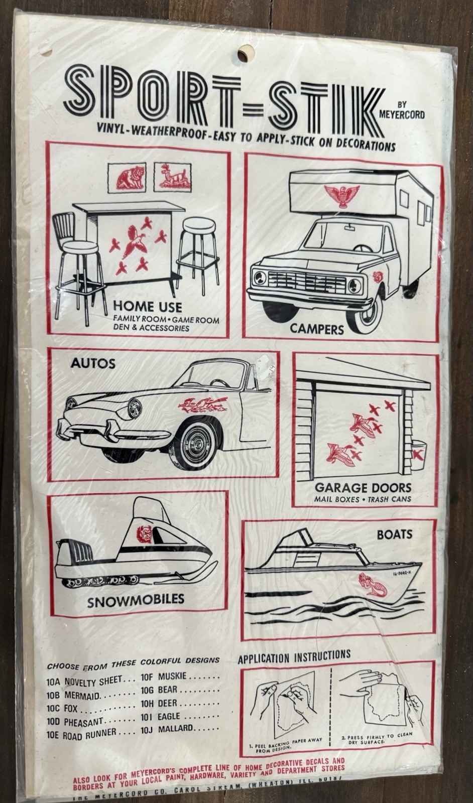 Vintage Sport-Stik Meyercord Vinyl 10C Red Fox Sticker/Decals