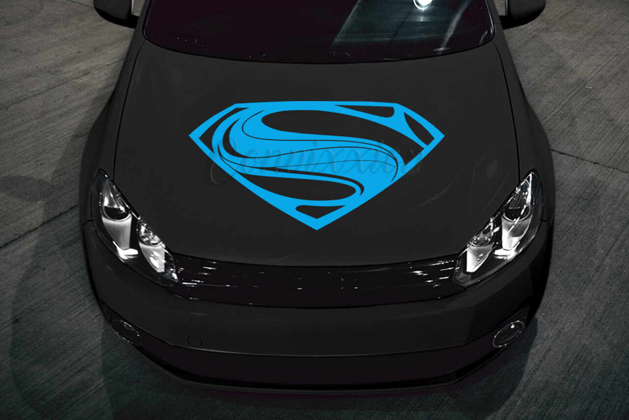 Superman Hood Decal Car Truck Door Glass Vinyl 32" S Shield Single Color
