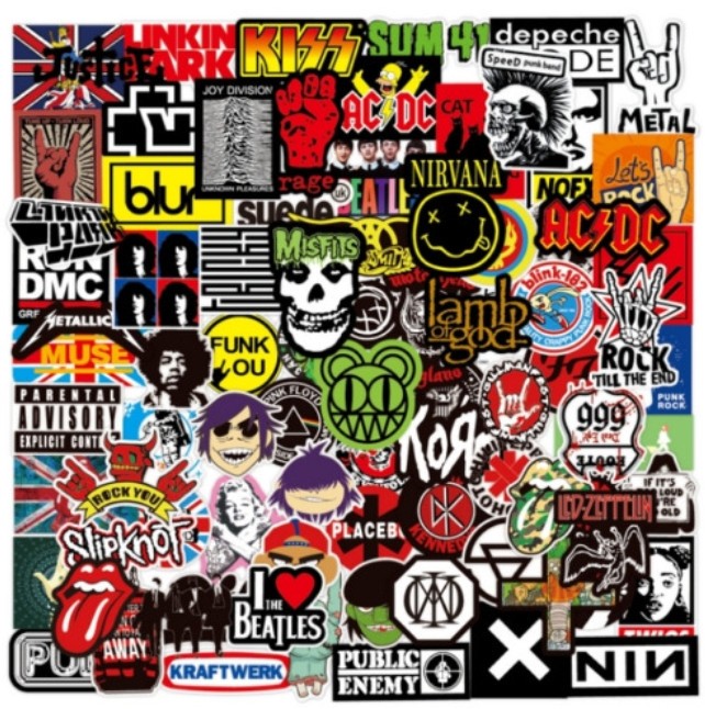 Rock Band Stickers Lot Punk Music Heavy Metal Bands Sticker Decal 100PCS