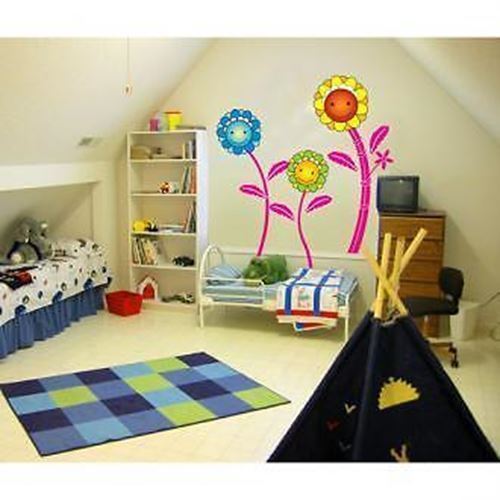Wall Decals Sticker SMILE FLOWER 223-CP038 – "U.S SELLER"