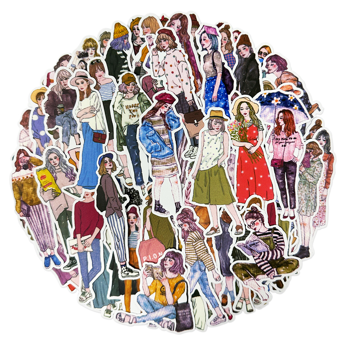 Wrapables Fashion Women People Vinyl Stickers for Scrapbooking, Journaling