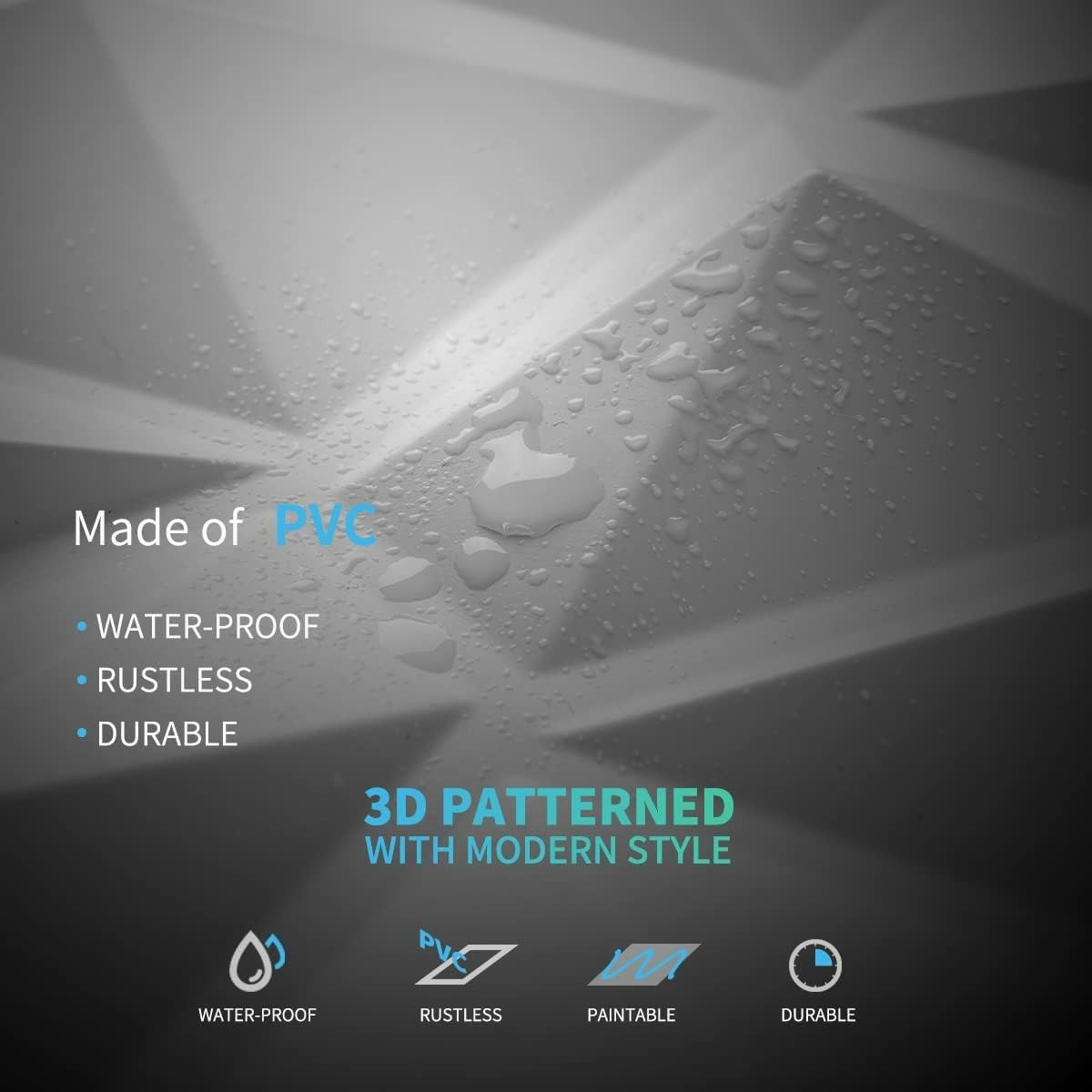 Transform Your Space with 33 Textured Matt White 3D Wall Panels – Diamond Style