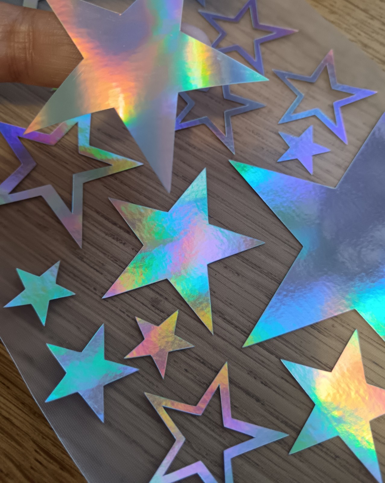 Holographic Stars Decal, Set of Chrome, Metallic Stars Sticker For DIY Project