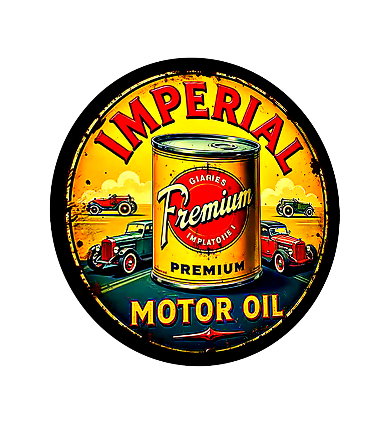 Imperial Oil Car Wheels Racing Gasoline Sign Sticker 5 sizes