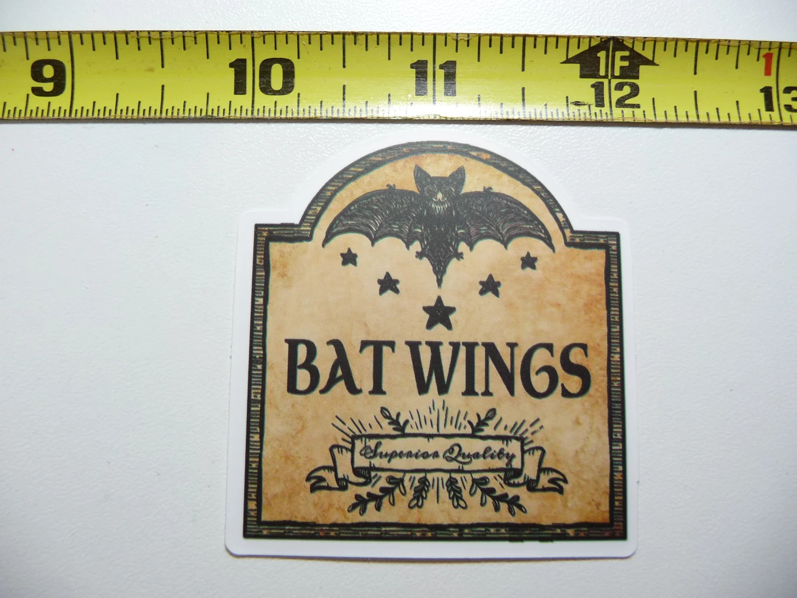 BAT WINGS SMALL STICKER DECAL WITCHCRAFT POTION SPELL WITCH GOTH LABEL FUNNY