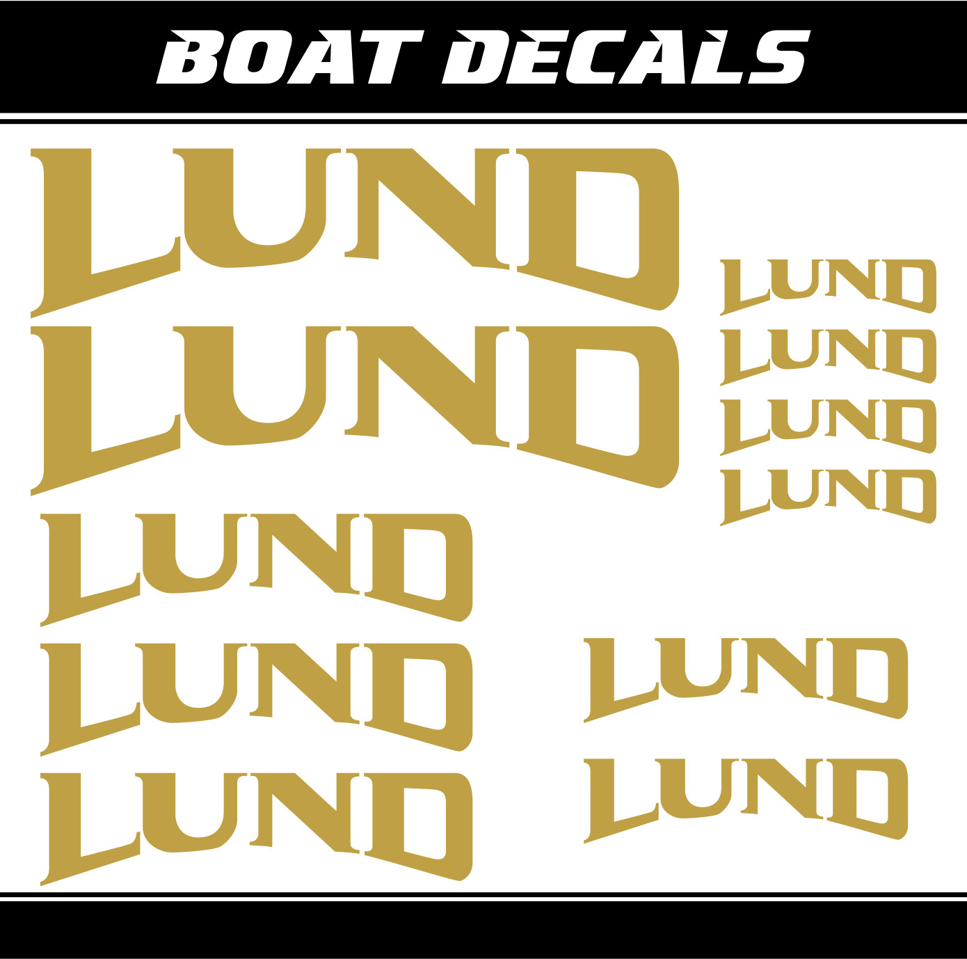 Lund boat sticker set Replacement classic marine yacht decal vinyl ORACAL
