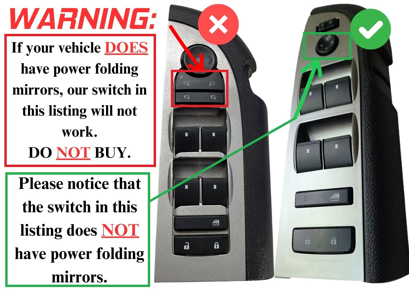 Window Master Switch Bezel for 2007-2009 Chevrolet Silverado GMC Sierra Crew EXT
