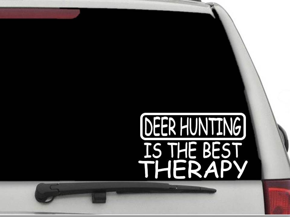 DEER HUNTING IS THE BEST THERAPY Sticker Decal FREE SHIPPING Car Truck CW3924