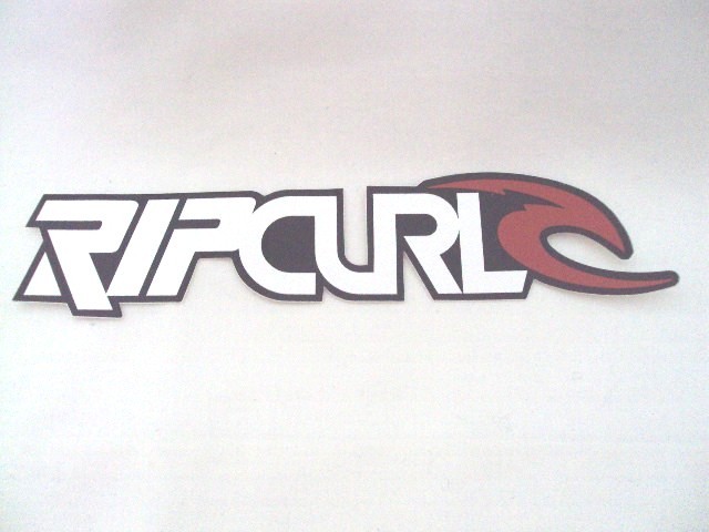 RIP CURL SURFING SURF DECALS STICKERS 7" X 1.25" BLACK/RED OR WHITE/RED
