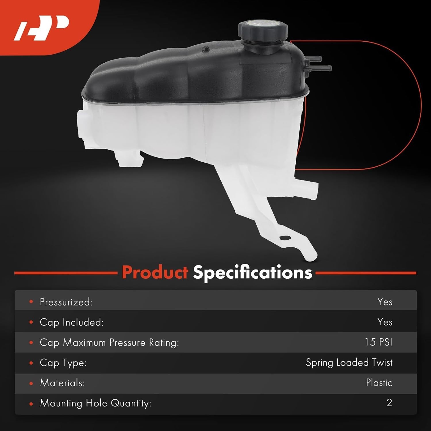 Coolant Expansion Reservoir Tank with Cap Compatible with Chevrolet Silverado 15