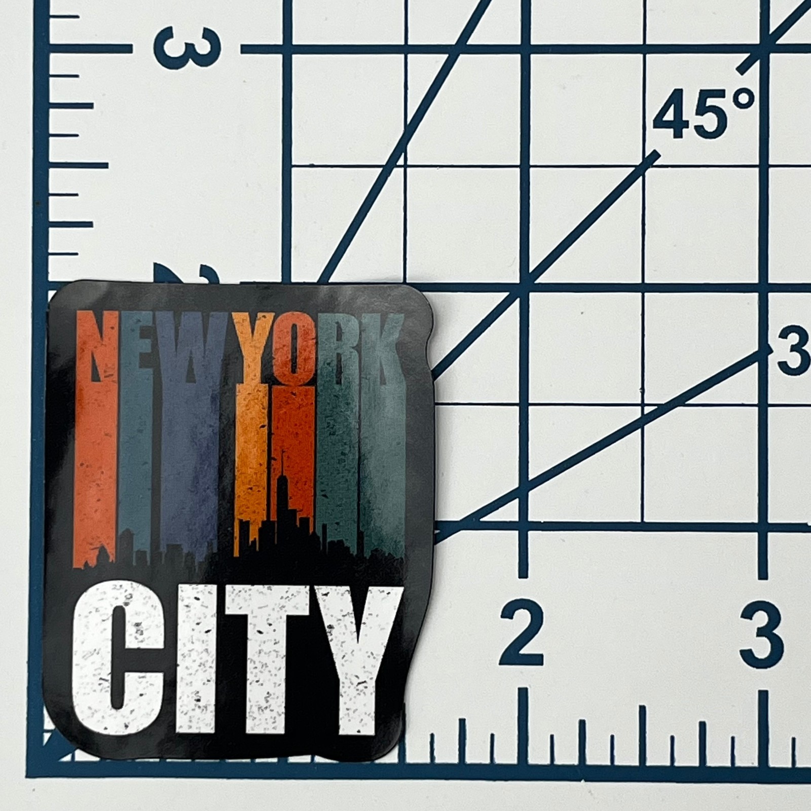New York City Vinyl Sticker Retro Skyline Travel Souvenir NYC Laptop Die Cut