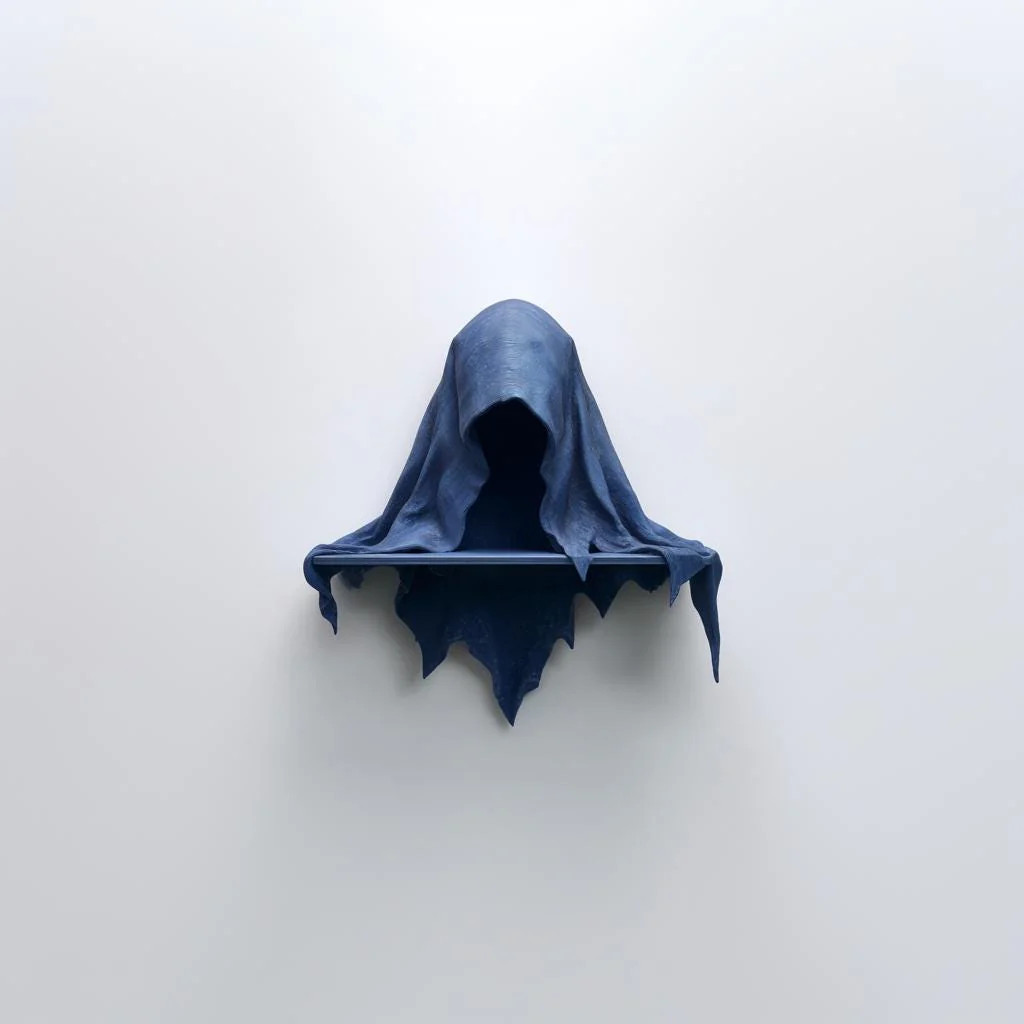 3D Printed Cloaked Wraith Wall Shelf | Gothic Fantasy Hooded Figure Floating