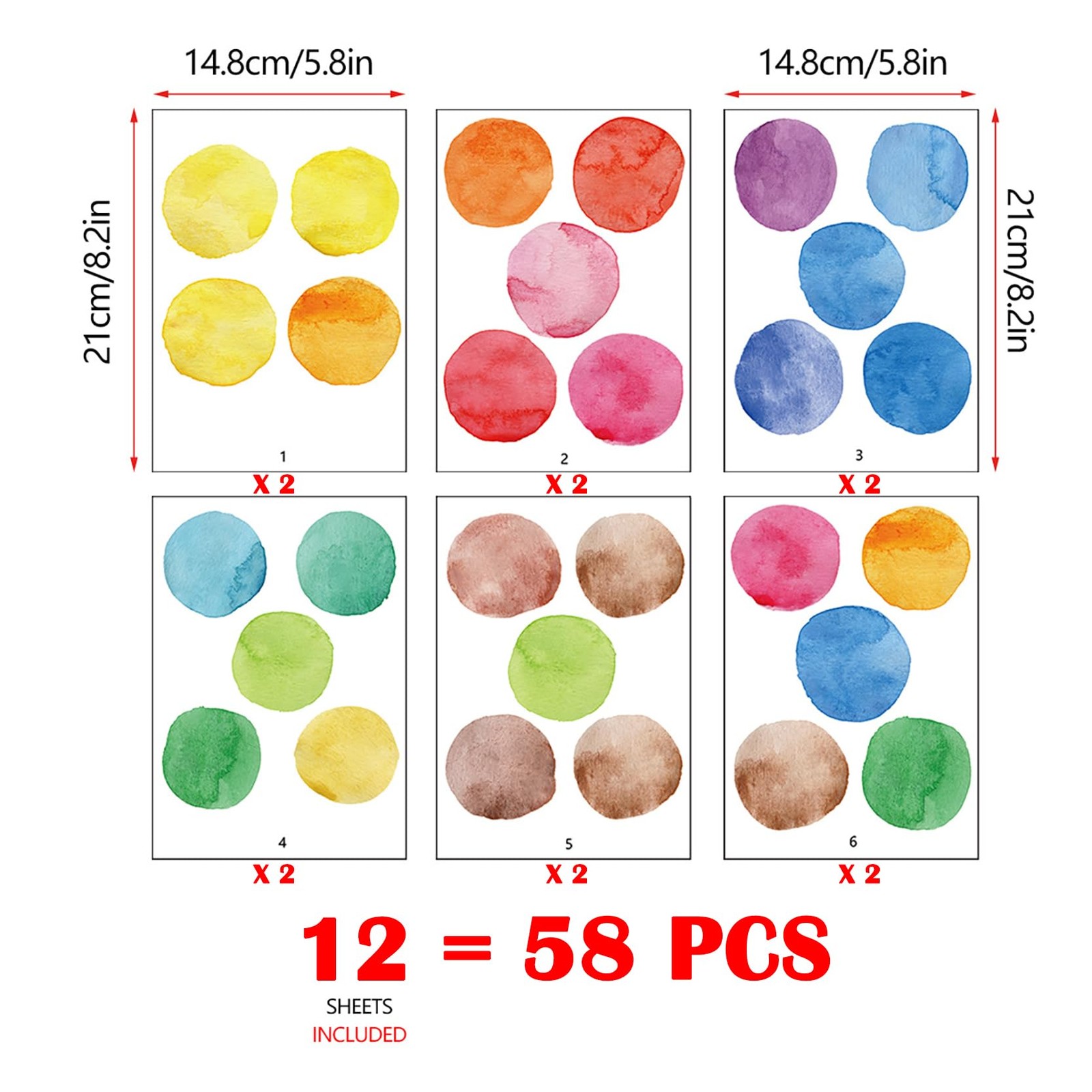 Colorful Polka Dot Wall Decals, Room and Nursery Decor, Dots Wall Sticker Rai…
