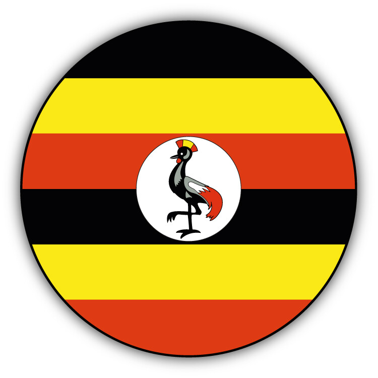 Uganda Round Flag Car Bumper Sticker Decal