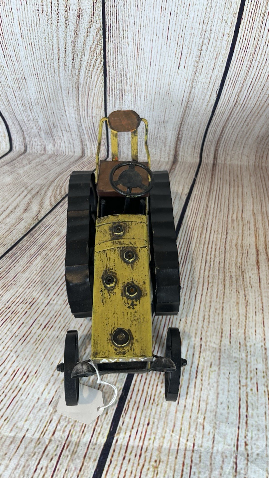 Avery Vintage Metal Yellow Tractor Farmhouse Home Decor Rustic 9.5” New Old Stoc