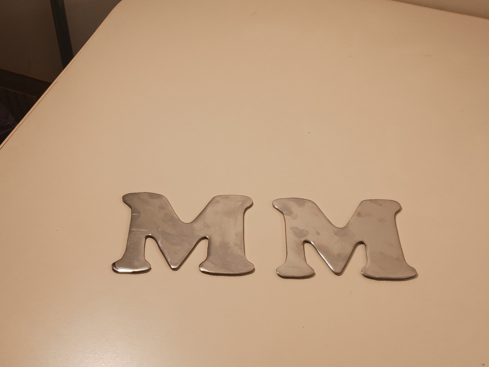 "M" Crome Letter 2X Acrylic Mirror Decal Peel & Stick Shatterproof Wall Decor